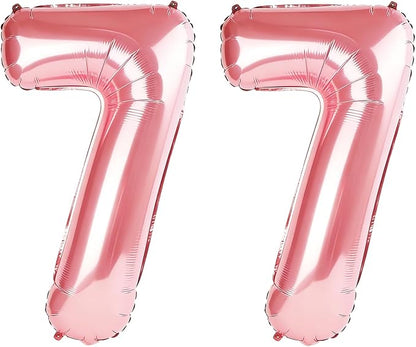 40 Inch Number 77 Balloons for 77th Birthday Party Decorations, 0-100 Jewelry by FOBELEC