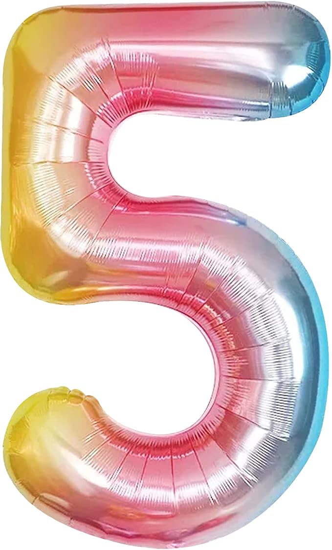 KatchOn Rainbow Number 5 Balloon 40 Inch by KatchOn