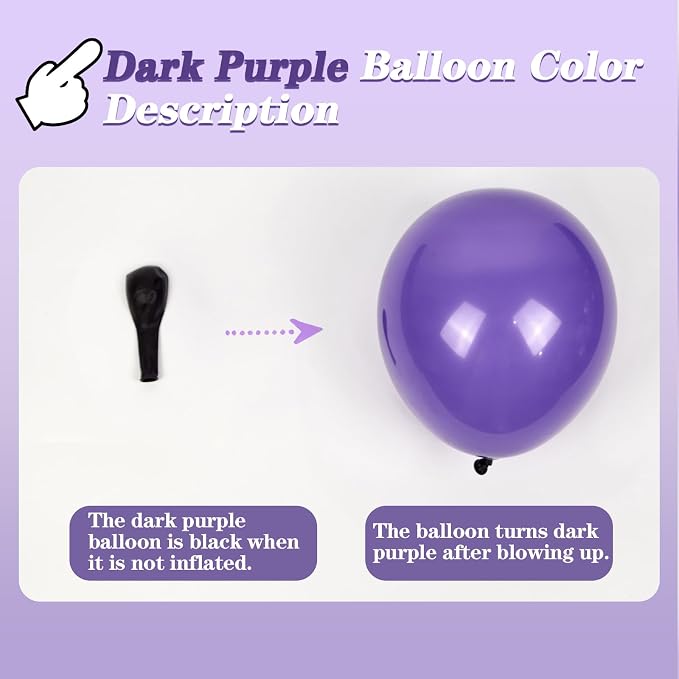147pcs Purple Balloon Garland Arch Kit, Different Sizes - Image 3