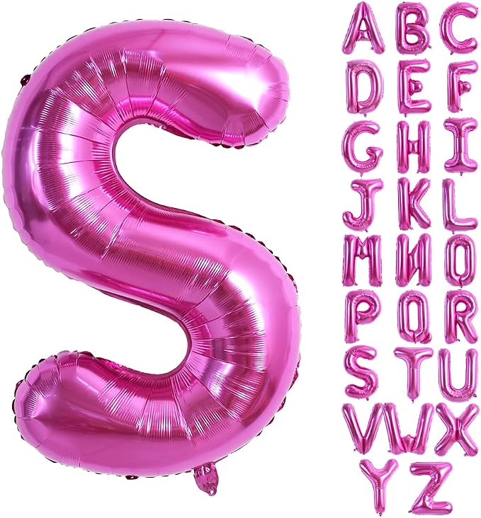 TONIFUL 40 Inch Large Rose Red Letter S Balloons by TONIFUL