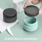 ME.FAN Travel Containers for Toiletries, TSA Approved 1.5 oz Silicone Cream Jars, Leak-proof Journey Containers, Trip Accessories with Lid for Cosmetic Face Hand Body Cream 4 Pack Black Lid - Grey