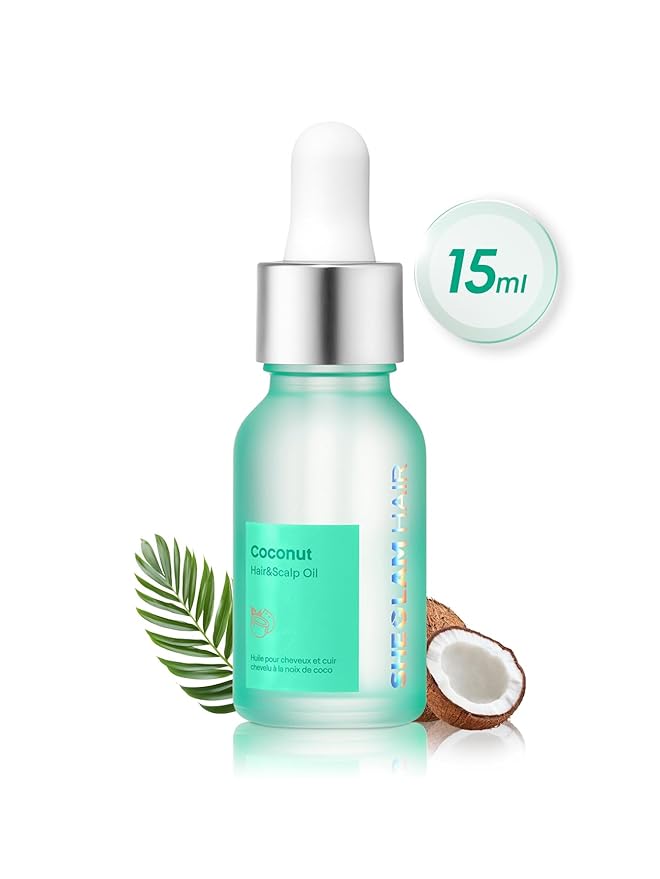 SHEGLAM Hair & Scalp Oil - 0.5 fl oz, Hydrating Serum, Macadamia & Grapeseed Oils, Soothes Dry Scalp, Balances Sebum, Adds Shine, For Sensitive Scalp & Dandruff (Coconut)
