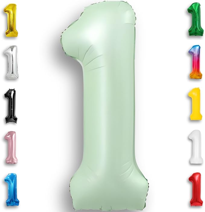 Green Number Balloon 1 Mylar Foil Balloons 32 inch by Unknown
