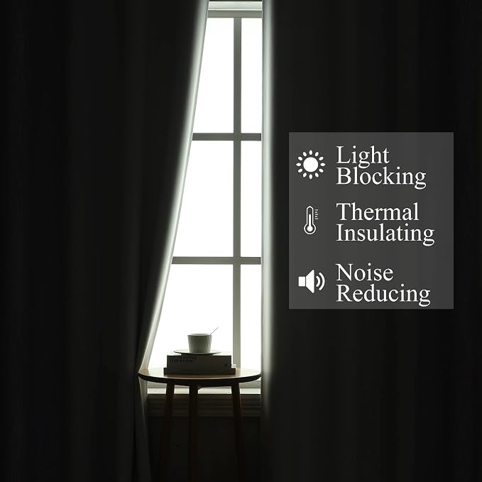 Lilac and Greyish White Blackout Curtains 45 Inch Length, Light Blocking - Image 3