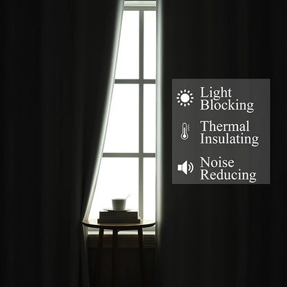 Lilac and Greyish White Ombre Blackout Curtains 45 Inch Length 2 Panels - Image 3
