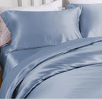 Premium Natural Mulberry Silk Pillowcase for Hair and Skin Made in USA, 22 Momme 6A Silk Pillow Cases Standard Size with Zipper, Ideal for Women's Beauty Sleep, 1 Pc 20"x26" (Standard, Blue Grey)