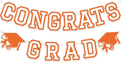 Congrats Grad Banner Graduation Party Banner Decoration Hanging Garland High by Unknown