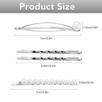 16 Pieces Geometric Metal Hair Pins, Silver Hair Pins Pearls Hair Clips Hair Barrettes Metal Bobby Pins for Woman Girls