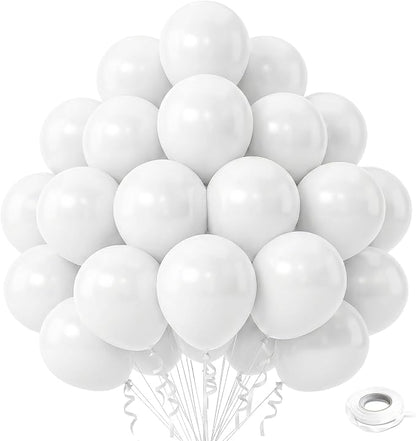White Balloons, Baby Shower, Anniversary, Graduation, Wedding Decorations by GoldenParty