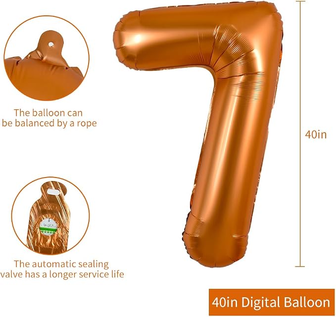 TONIFUL 40 Inch Orange Large Numbers Balloon 0-9 Birthday Party Decorations - Image 2