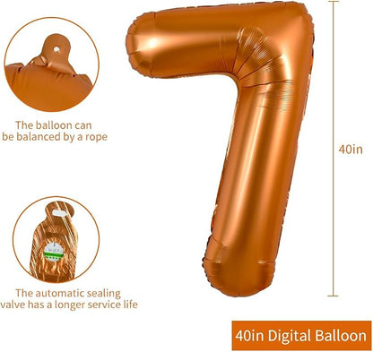 TONIFUL 40 Inch Orange Large Numbers Balloon 0-9 Birthday Party Decorations - Image 2