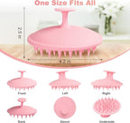 Silicone Scalp Massager Shampoo Brush, Scalp Brush for Hair Growth & Dandruff Removal, Hair Scrubber Scalp Stimulator Exfoliator Brush with Soft Bristles for Wet Dry Scalp Care (Pink)