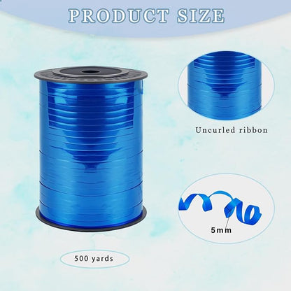 500 Yard Bright Blue Curling Ribbon, 1/5" Ribbon Curling - Image 2