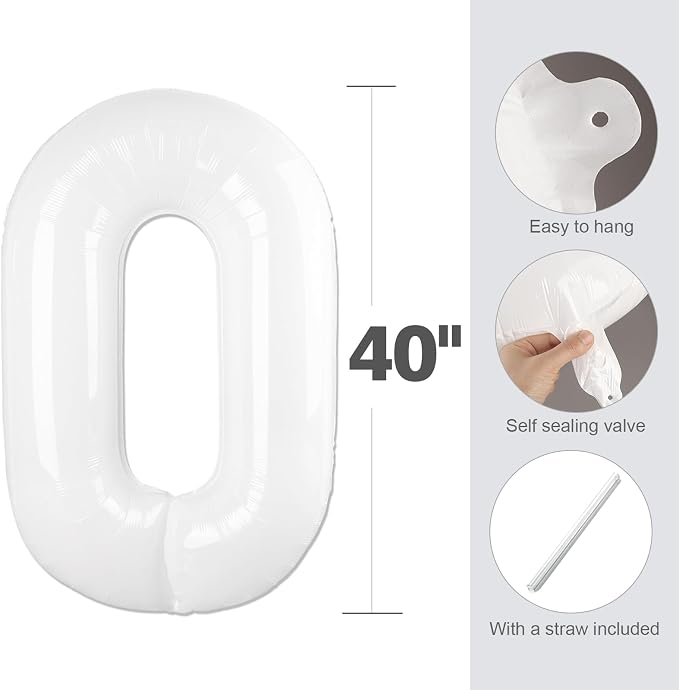 Number Balloons White 3 Balloon 40 inch - Image 5