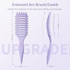 Curl Defining Brush, 4-in-1 Curly Hair Brush – Flexible Styling Brushes for Women and Men, Curls Detangling Hairbrush Featuring a Crescent Shape and Ultra-Smooth Bristles for Wet & Dry Hair - Purple