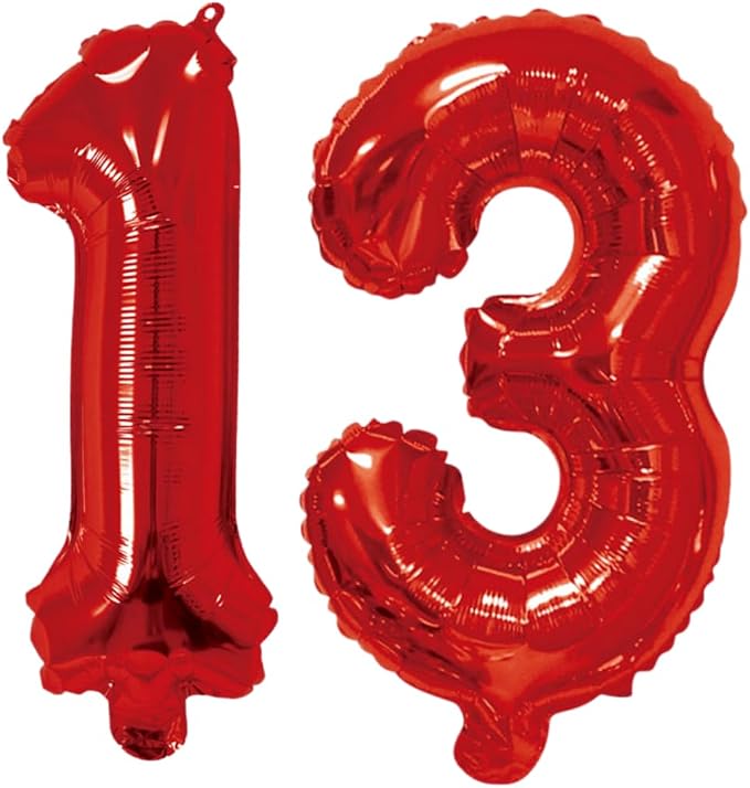 Number 13 Balloon Foil Mylar Balloons by YPSelected