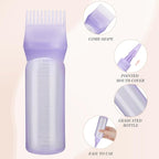 Pimoys Hair Oil Applicator Bottles Dye Brush for Women Scalp, Hair Color Products Things with Root Comb, Purple 2 Pack