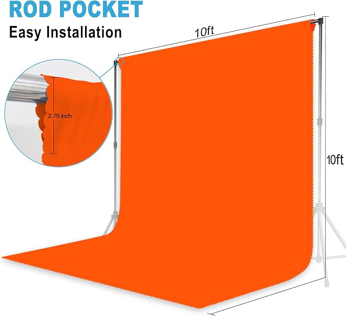Orange Photography Backdrop for Photoshoot, 10x10 FT | Versatile Studio Photo - Image 2