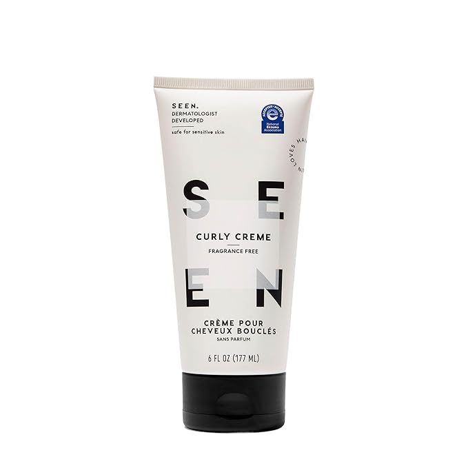 SEEN Curly Creme, Fragrance Free - Non-Comedogenic & Curl Defining Styling Hair Cream- Anti Frizz- Heat Protectant- Safe for Sensitive Skin