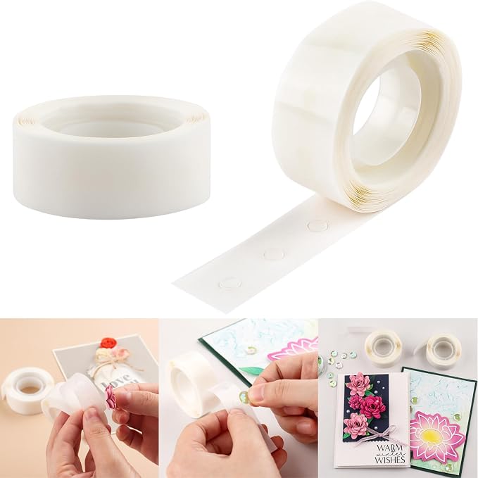600PCS Point Dots Balloon Glue Removable Adhesive Point Tape, 2Rolls Double by CYFUNDESIGN