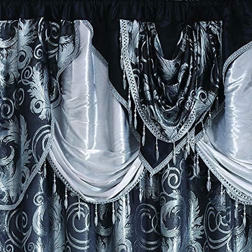 GLORY RUGS Jacquard Luxury Window 2 Panel Set Black Curtain - Image 5