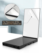 JUSRON 360 Viewing Angle Self Hair Cutting Mirror, Clear Anti-Fog HD Glass (Black Without LED with Accessories)