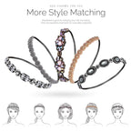 Teenitor 5pcs Elastic Beaded Headbands, Jewels Hairbands Hat Bands, Crystal Rhinestone Headband for Women Girls