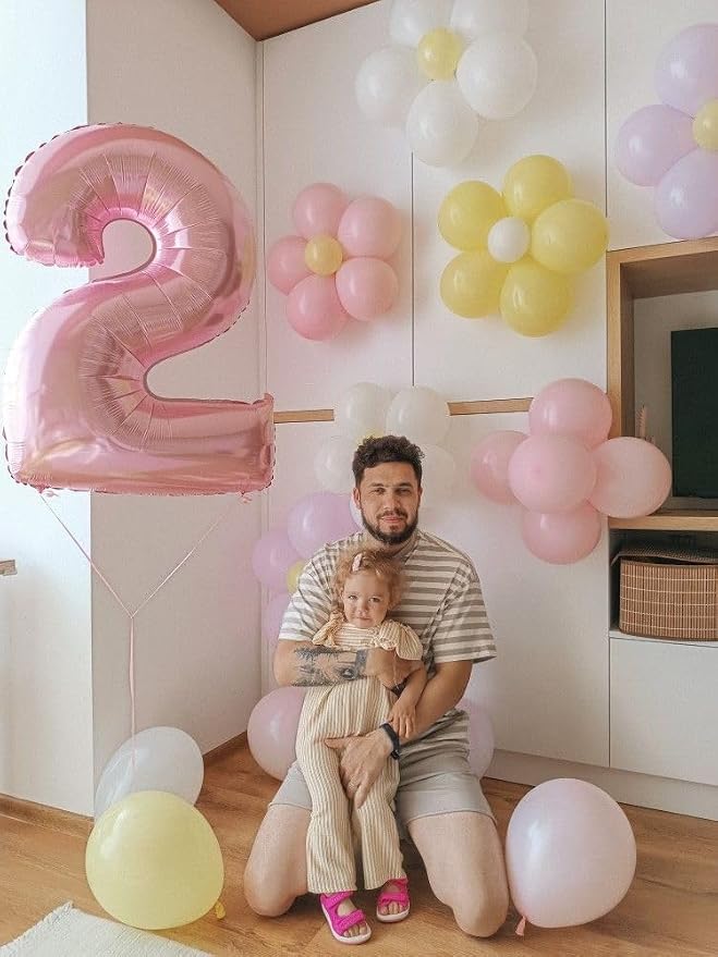 Number Balloons 40 Inch Pearl Pink 1 Balloon - Image 3