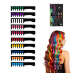 Festive Fun Hair Chalk Combs, Temporary Hair Dye Chalk Comb, Instant Hair Color Comb Washable Quick Dry Vibrant Temporary Color for All Ages for Birthday Party, Christmas Gifts (6 Colors) (10pcs)