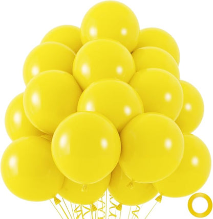50pcs Yellow Balloons, 12inch Yellow Latex Party Balloons | Helium Quality by ZizasAry