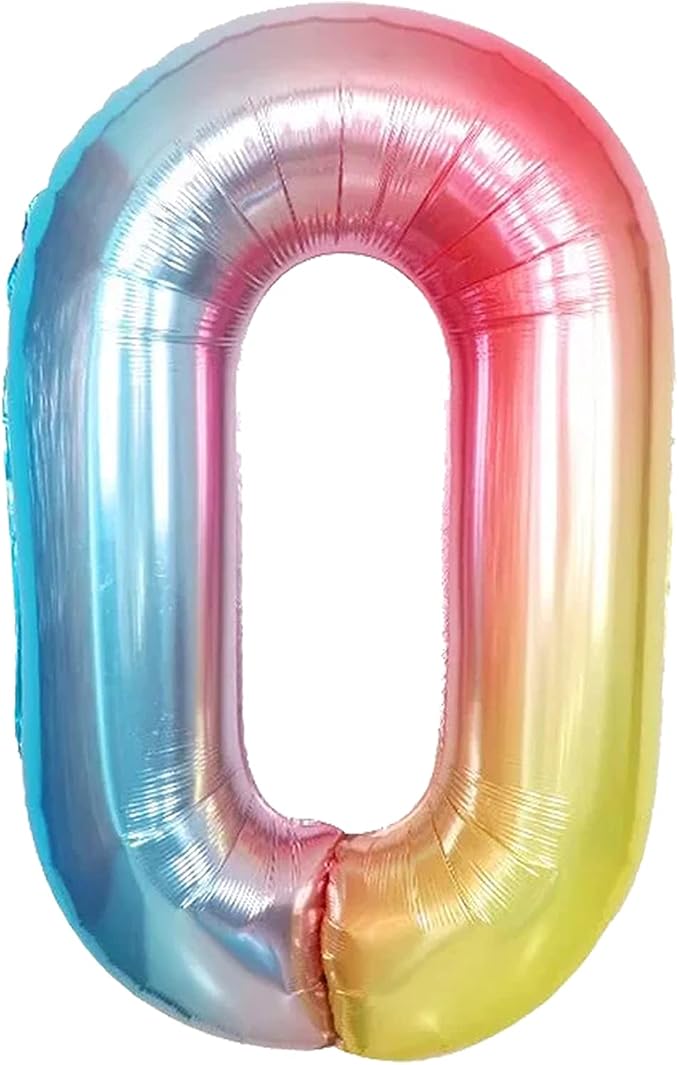 KatchOn Large, 40 Inch Rainbow Number 0 Balloon by KatchOn
