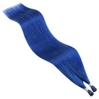 YoungSee Itip Human Hair Extensions Blue I Tip Hair Extensions Human Hair Blue 22 Inch Invisible Itips Hair Extension Natural Colorful Soft and Silky for Cosplay 25s 25g