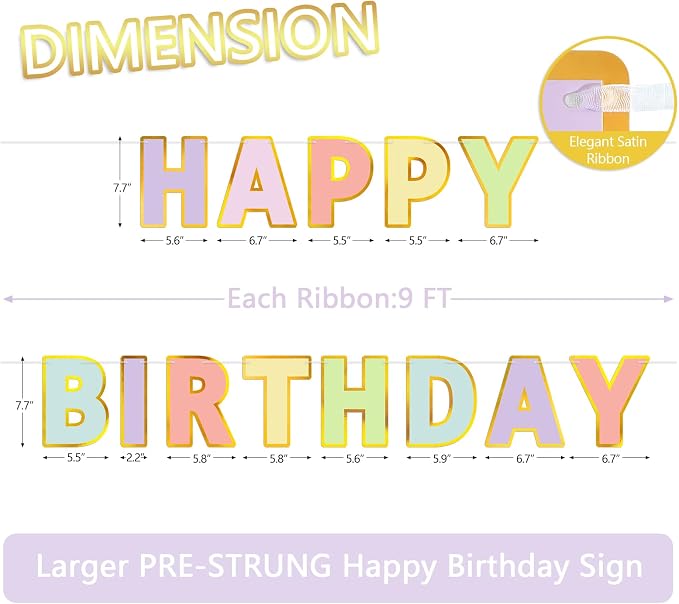 Pre-Strung Happy Birthday Banner - Image 2