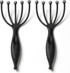 Head Massager,Protable Handheld SPA Scalp Massage Tool for Deep Relaxation & Stress Reduction Wet and Dry in The Office Home SPA (2-Pack) (Black Black)