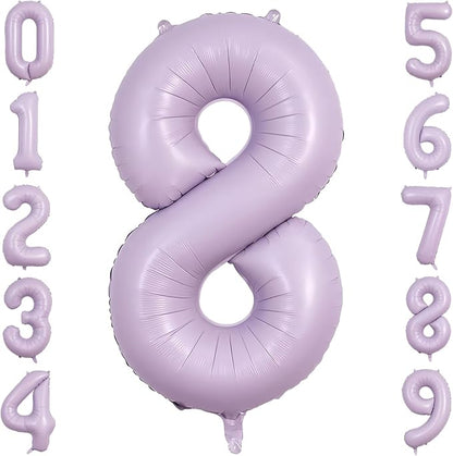 40" Pastel Purple Foil Number 8 Balloon by TNCDJKPA