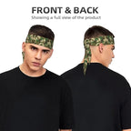 Boys Girls Green Camo Army Camouflage Sports Sweatband Multi Style Beauty Skinny Hair Band Headdress for Yoga Travel Spa