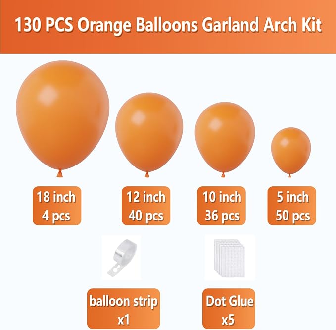 Orange Balloons Arch Kit - Image 2