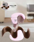 1 1/4 Inch Hair Waver Crimper,Cimper Hair Tool Hair Crimper for Women Beach Wave,Deep Wave Curling Iron with 2 Ceramic Barrel,Pink