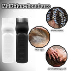 ELANE 4PCS Hair Oil Applicator Bottles with Root Comb for Scalp and Hair Oiling, 6oz (2 Black + 2 White)