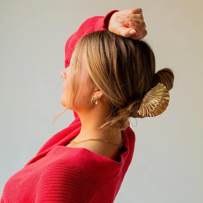 Seashell Hair Clips for Women Gold Claw Clip for Thick& Thin Hair Fashion Shells Hair Accessories Beach Hair Clips 2PCS