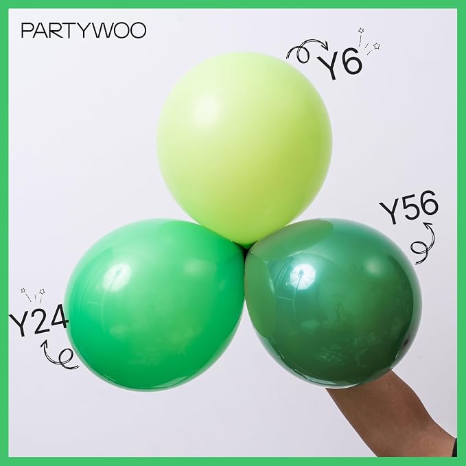 PartyWoo Green Balloons 101pcs Green Latex Helium Balloons 12 Inch | Birthday - Image 4