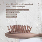 RHOS Mini Hair Brush for Women,Men and Kids-Travel Size Hair Brush for Purse,Pocket,backpack-Small Cushion Paddle Brush with Soft Bristles-Mini Detangler Brush for All Hair Types(1 Pack-Mocha)