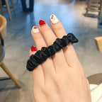 12Pcs Satin Hair Scrunchies, Black Scrunchies Hair Ties Elastic Hair Bands Ponytail Holder Hair Accessories Valentines Day Gifts for Wife