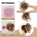 HMD Tousled Updo Messy Bun Hairpiece Hair Extension Ponytail with Elastic Rubber Band Updo Ponytail Hairpiece Synthetic Hair Extensions Scrunchies Ponytail Hairpieces for Women