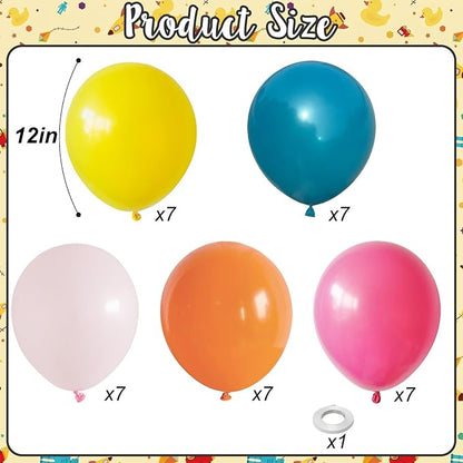 Tropical Balloons, 12 Inch Summer Hawaiian Balloons, Hot Pink Orange Teal Pink - Image 2