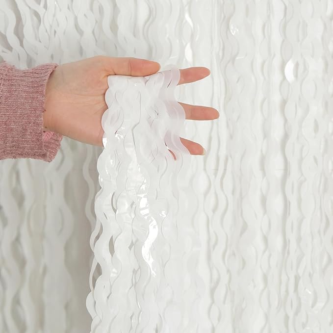 4 Pack White Door Streamers Foil Backdrop by KEEUH