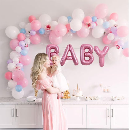 TONIFUL Light Pink Letter Balloons 2 Set 16 Inch A-Z Custom Alphabet Banner | - Image 5