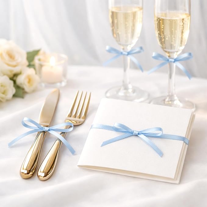 KINGLAKE Light Blue Satin Ribbon - Image 6