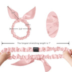 THXSILK Hair Silk Scrunchies with Bow for Women Pure Mulberry Silk Hair Cute Ring Ties Scrunchies for Girls Women's Thick Hair, Charming Pink, 2.8"