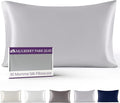Mulberry Park 30 Momme Silk Pillowcase - Pure Silk Pillowcase for Hair and Skin, Grade 6A Charmeuse Weave Mulberry Real Silk Pillowcase for Luxury Night Sleep - 1 Pc Silver (Queen 20'' x 30'')